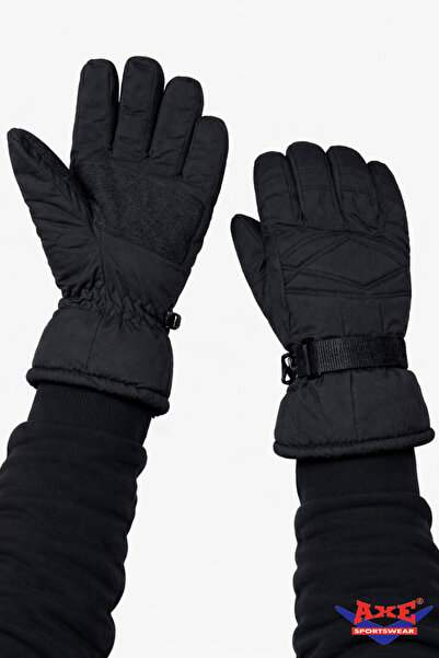 AXE SPORTSWEAR Erkek Siyah Kışlık Bilek Kısmı Cırtlı Ayarlamalı İçi Yumuşak P...