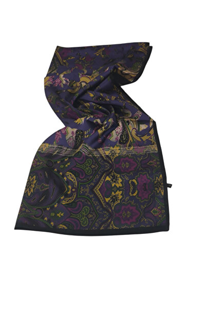 PİRAMİT Vual Silk Shawl Ethnic Pattern Purple
