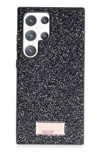 cepmoda غطاء/حافظة سامسونج 'إس24 ألترا' بتصميم فاخر لامع - أسود