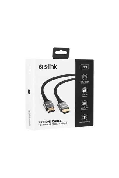 BulutRetail S-LINK SLX-HD4K03، 4K UHD، HDMI v2.0، 3 متر. 60 هرتز. طرف معدني، ...