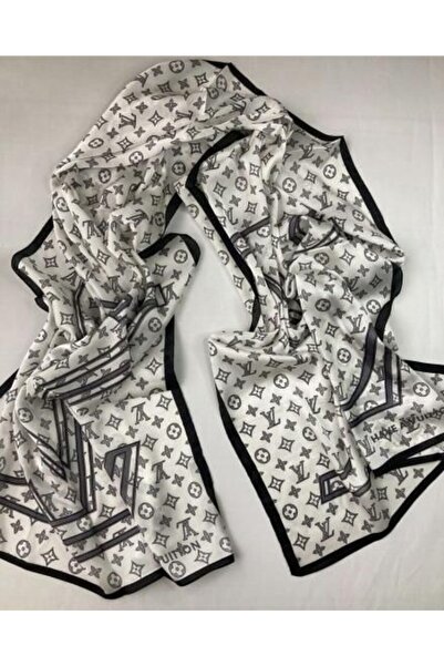PİRAMİT Vual Silk Shawl Lv Model White Black