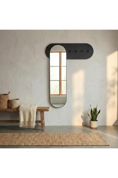 Palma homez C-shaped side table with a streamlined top - wood and metal, 60 c...