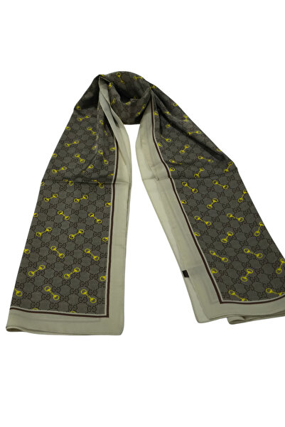 PİRAMİT Vual Silk Shawl g Pattern Stone Brown