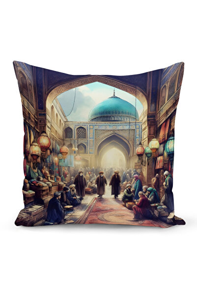 Bertille Home غطاء وسادة مطبوع رقميًا مزدوج الجوانب من سلسلة رمضان (غطاء سرير...