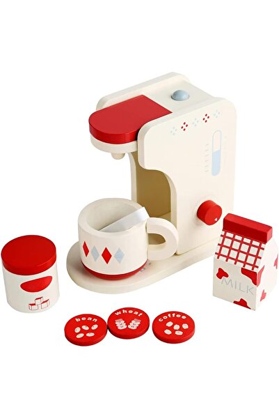 Arabest مجموعة ألعاب ماكينة القهوة الخشبية - مجموعة ألعاب طعام، ماكينة قهوة ح...