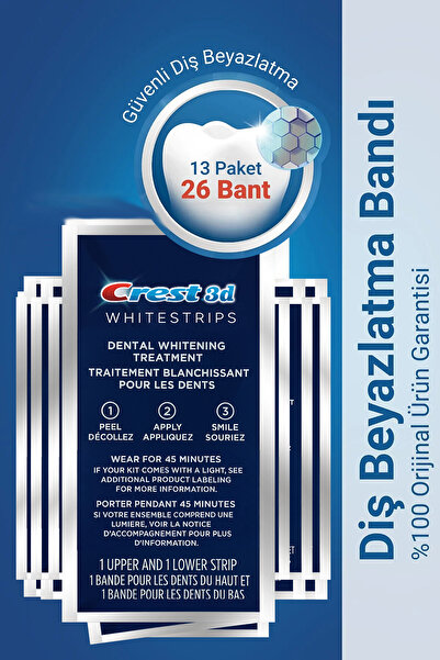 CREST 3d Whitestrips Dental Whitening Diş Beyazlatma Bantları 13 Paket (26 Bant)