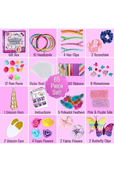 Yelajoy مجموعة إكسسوارات شعر للأطفال مكونة من 65 قطعة