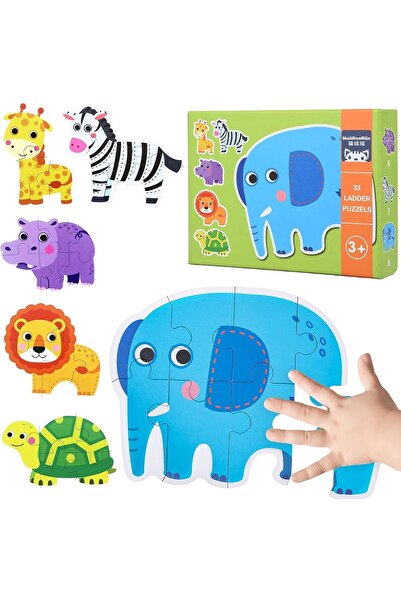 Generic أحجية بوليفيا للأطفال، مجموعة من 33 أحجية حيوانات، أحجية حيوانات السف...