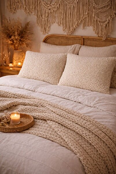 Cherry Bloom Cotton Κάλυμμα Μαξιλαριού Ύπνου Teddy ΔΥΟ ΤΕΜΑΧΙΑ με Κουμπιά Διπ...