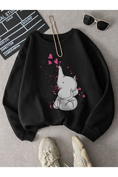 Kids Fil Štampano Unisex zimska dječja majica crna