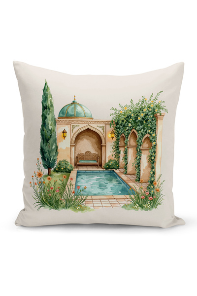 Bertille Home غطاء وسادة مطبوع رقميًا مزدوج الجوانب من سلسلة رمضان (غطاء سرير...