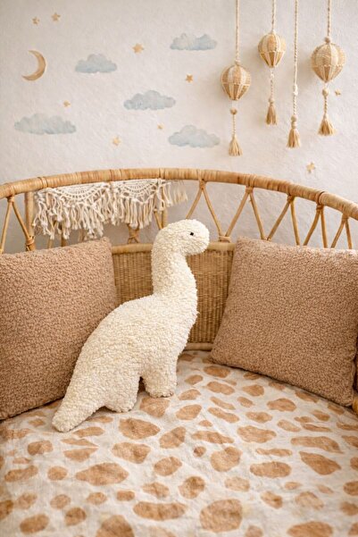 Cherry Bloom Cotton Teddy Dinazor Uyku Arkadaşı Yastık Bohem Çocuk Odası