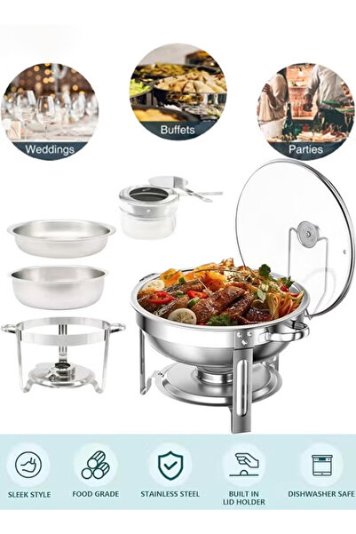 Generic Buffet utensils, food warmer, cocktail pot, stainless steel, lidded h...