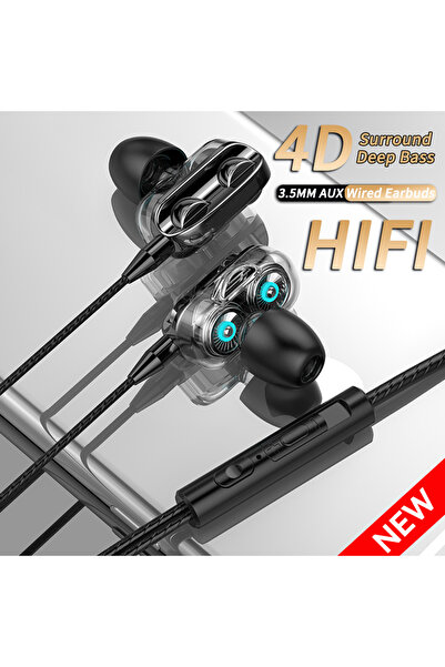 Choice3 NEW-Black 3.5mm Wired Headphones Noise Canceling In-Ear Sports Earpho...