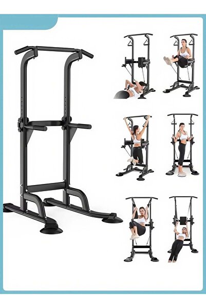 Generic Power Tower Pull-Up Bar Station, freestanding, height-adjustable home...