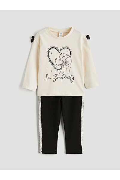 LC Waikiki Lcw Kids Crew Neck Printed Girls' Set