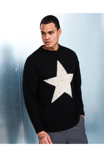 MATTİMODA Star Bisiklet Yaka Teddy Kumaş Kazak