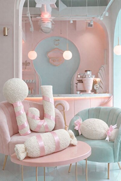 Cherry Bloom Cotton وسادة سكر مكونة من 4 قطع وسادة للمقهى ومكان العمل