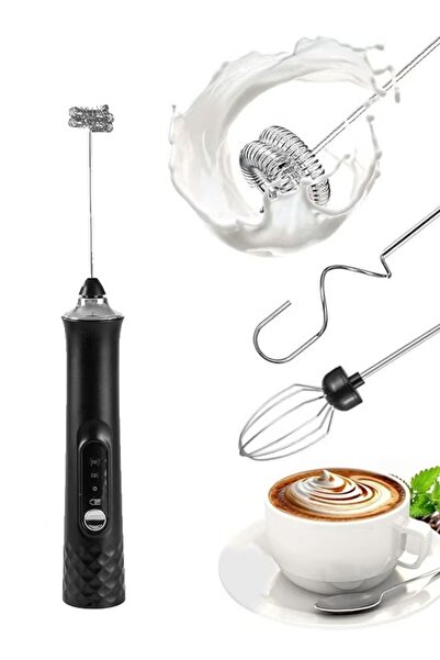Generic Electric Milk Frother with 3 Whisks USB-C Handheld Foam Maker Coffee ...