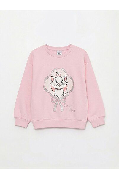 LC Waikiki LCW Kids okrugla kragna Marie Štampano Debeli džemper za devojčice