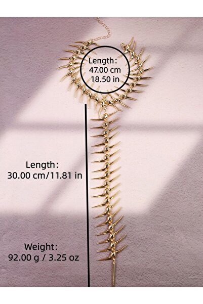 Choice قلادة نسائية من سبيكة معدنية بتصميم هيب هوب عصري وهيكل عظمي من الأشواك...