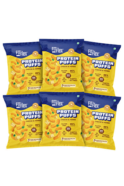 FIT and FLEX FIT&FLEX Protein Puffs Cheese&Herbs Healthy Roasted Snack,12G Pr...