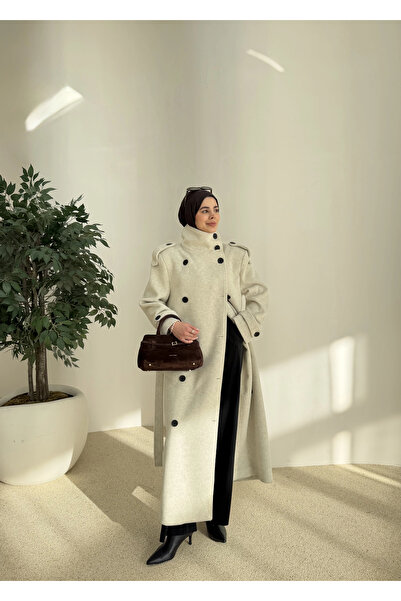 MODA AKSA İTHAL KAŞE YÜN DOKULU MASSİİ KABAN ekru