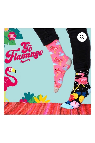HNSOCKS RENKLİ ÇORAP MAFYASI Hn Socks Go Flamingo Tropical Patterned Unisex C...