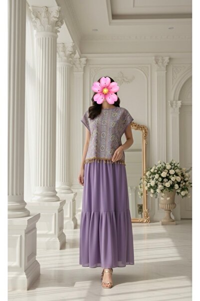 LUMY Luxurious purple set with elegant heritage embroidery