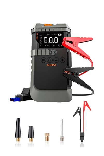 auhma A7711 Akü Takviye Cihazı | 4'ü 1 Arada Powerbank, Hava Kompresörü, LCD ...