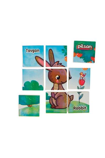 Besay Toys مجموعة ألغاز سلسلة الحيوانات مكونة من 9 قطع 03-355-أرنب تابا