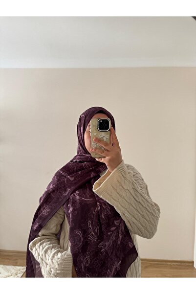 Karfa Scarfs Şal & Eşarp Etnik Desenli Mor Şal- Rahat ve Zarif