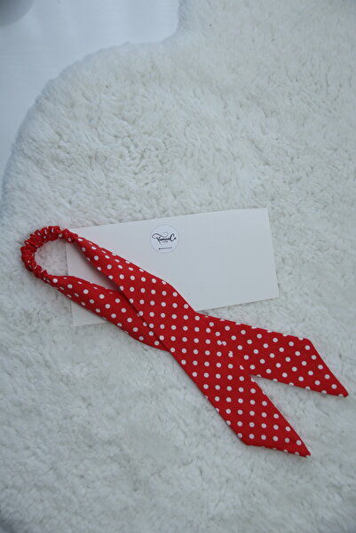 Kırmızı Puantiyeli Kuyruklu Bandana (Poplin)