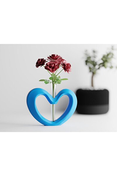 Sani Vase "Valentines Heart Vase" 179x43xH133mm - Cyan