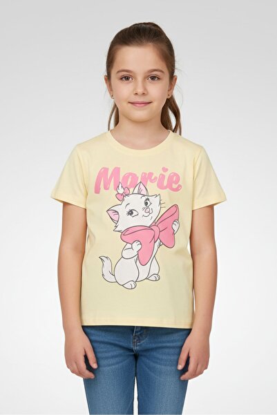 Disney Kids Girl Short Sleeve The Aristocats Marie T-Shirt, Yellow