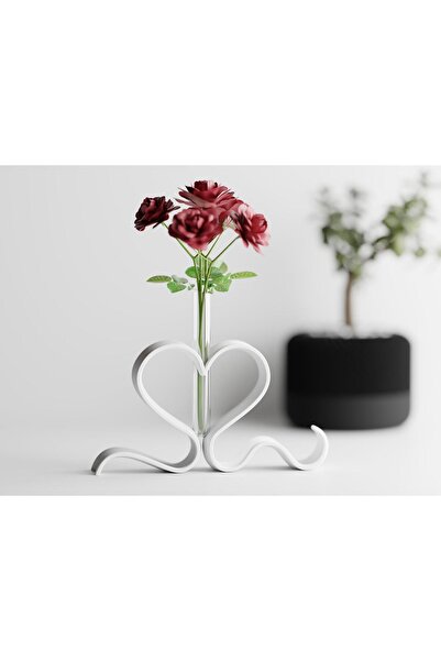 Sani Vază „Vază inimă panglică” 222x39x120mm - Albă