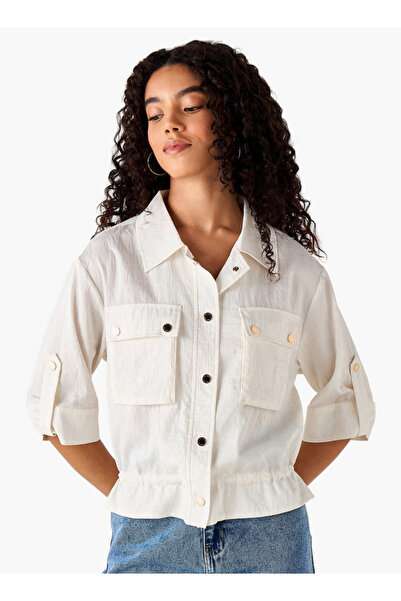 Lee Cooper Regular Fit Shacket with Roll-Up Sleeves