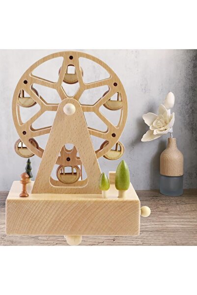 Arabest صندوق موسيقي خشبي على شكل عجلة دوارة، بتصميم كاروسيل رائع مع كبائن مت...