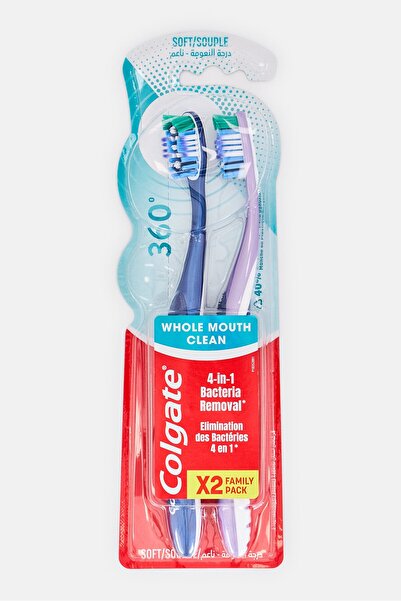 Colgate عبوة اقتصادية من قطعتين لتنظيف الفم بالكامل بزاوية 360 درجة