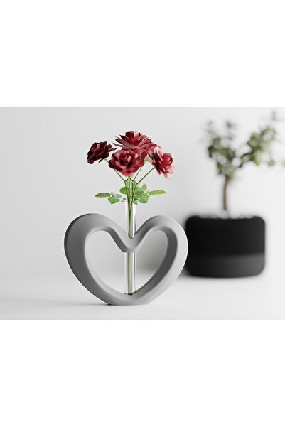 Sani Vase "Valentines Heart Vase" 179x43xH133mm - Grey