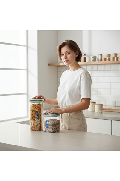 kleez Food Storage Containers Airtight | Set of 2 | 1300cc & 500cc BPA-Free Transparent Jars