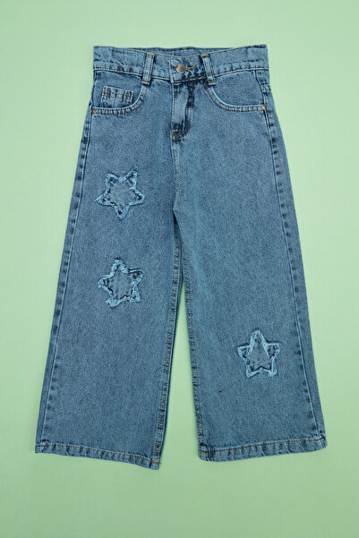 Fulla Moda بنطلون بناتي من نوع بالازو مطرز بنجوم