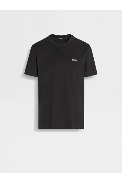 ZEGNA Logo Patch Pamuklu Tişört