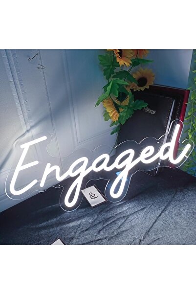 Slasa Engaged LED Neon Sign – 50x20 cm Dimmable Wedding & Engagement Wall Decor