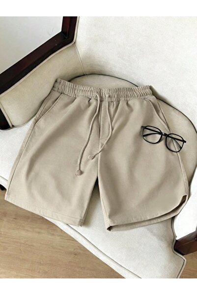 EYAX MODA Ανδρικό χτενισμένο βαμβακερό σορτς με τσέπες