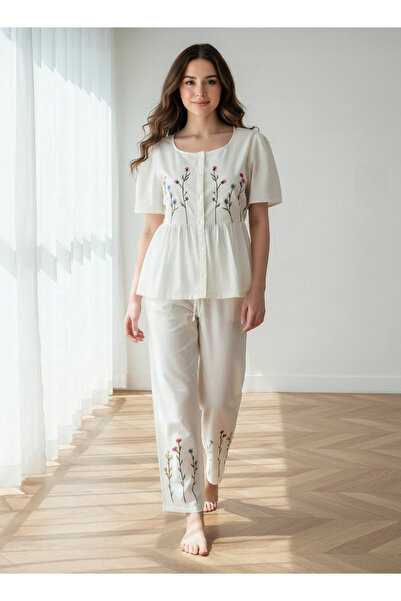 FAV Pyjama Set Button-Down Top and Pants Cotton
