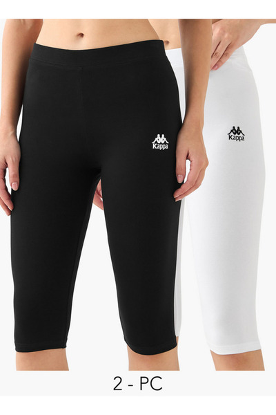 Kappa عبوة من قطعتين من الليغينغز المطاطية بطول الركبة بتصميم شعار