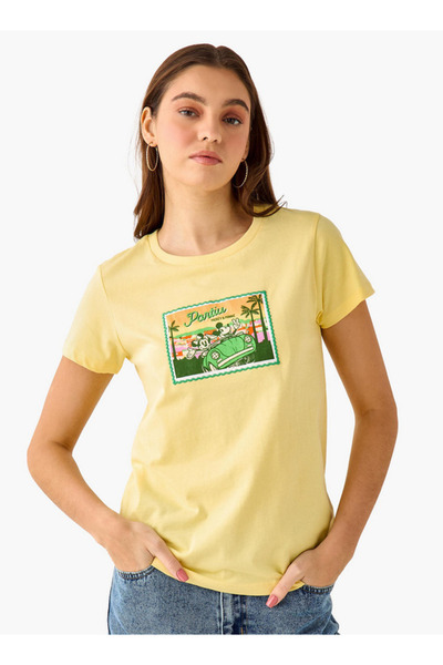 SP Characters Regular Fit Cotton T-shirt with Mickey and Minnie Mouse Print