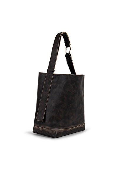 Twist ESKİTİLMİŞ DERİ GÖRÜNÜMLÜ BUCKET ÇANTA