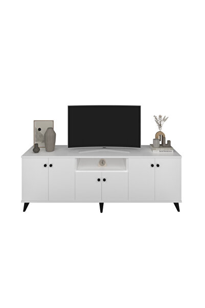 Dienni Simple Tv Ünitesi 3 Raflı 6 Kapaklı 180x44x64 BEYAZ